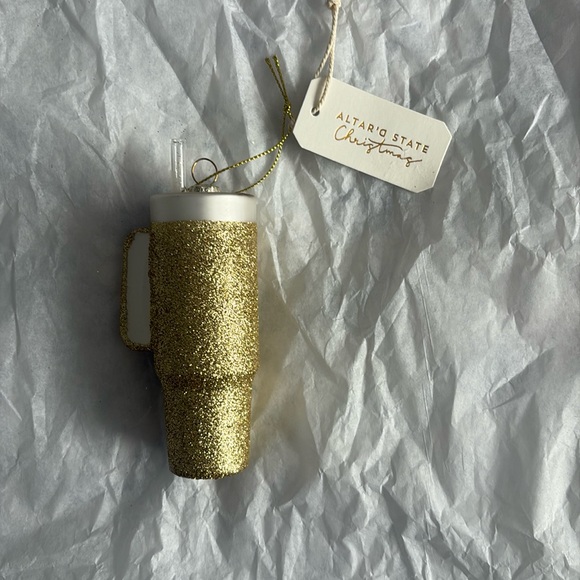 Sparkly Gold KAIT CUP (Stanley) Hanging Ornament - Picture 2 of 9